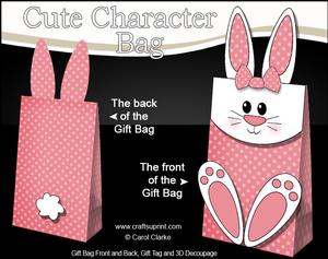 3D Bunny Cute Character Gift Bag Mini Kit