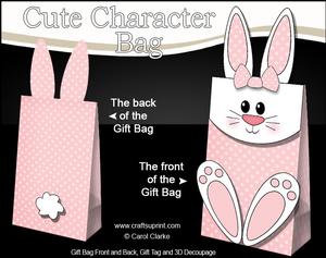 3D Bunny Cute Character Gift Bag Mini Kit