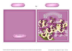 Birthday Pansies Quick Cut and Fold Card