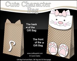 3D Cat Cute Character Gift Bag Mini Kit