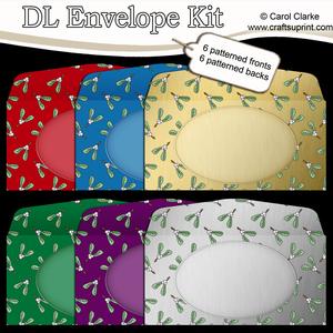 6 Dl Xmas Bright Mistletoe Envelope Kit