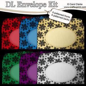 6 Dl Xmas Bright Snowflakes Envelope Kit