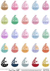 Small Sailing Boats Decoupage Designs
