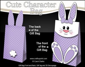 3D Bunny Cute Character Gift Bag Mini Kit