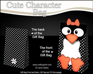 3D Penguin Cute Character Gift Bag Mini Kit