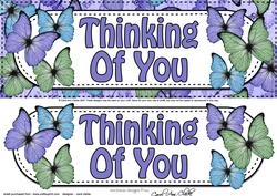 Large Dl Thinking of You Butterflies 3D Decoupage