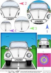 Fun Vw Beetle U Passed Circle Pyramage Topper