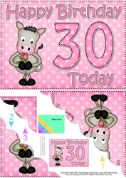 5x7 30th Birthday Gigi Horse Scallop Corner