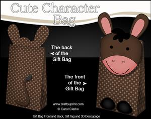 3D Coco Donkey Cute Character Gift Bag Mini Kit