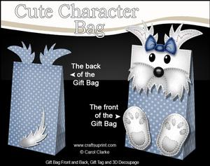3D Jock Westie Dog Cute Character Gift Bag Mini Kit