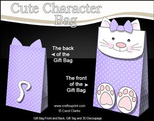 3D Little Cat Cute Character Gift Bag Mini Kit