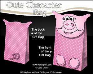 3D Zoe Piggy Cute Character Gift Bag Mini Kit