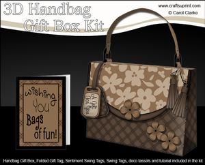3D Coffee & Cream Floral Handbag Treat or Favour Box Kit