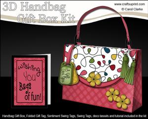3D Fun Bright Handbag Treat or Favour Box Kit