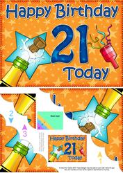 5x7 21st Birthday Champagne Scallop Corner