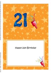 21st Birthday Champagne 5x7 Insert