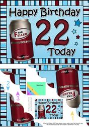 5x7 22nd Birthday Beer Scallop Corner