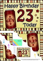 5x7 23rd Birthday Beer Scallop Corner