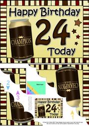 5x7 24th Birthday Beer Scallop Corner