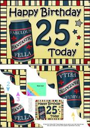 5x7 25th Birthday Beer Scallop Corner