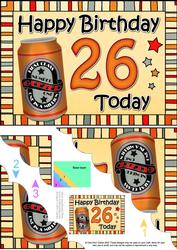 5x7 26th Birthday Beer Scallop Corner
