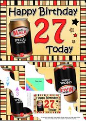 5x7 27th Birthday Beer Scallop Corner