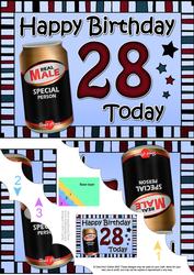 5x7 28th Birthday Beer Scallop Corner