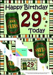 5x7 29th Birthday Beer Scallop Corner