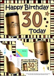 5x7 30th Birthday Beer Scallop Corner