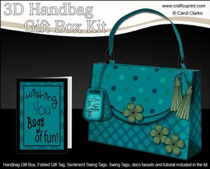 3D Elegant Polka Dots Handbag Treat or Favour Box Kit