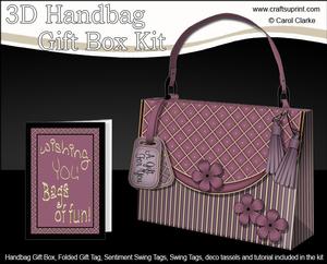 3D Elegant Stripes Handbag Treat or Favour Box Kit