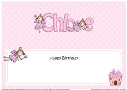 Birthday Chloe Fairy Matching Large Dl Insert