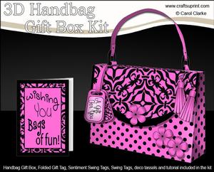 3D Elegant Patterned Handbag Treat or Favour Box Kit