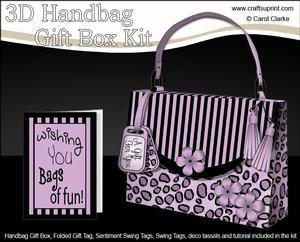 3D Animal Print Handbag Treat or Favour Box Kit