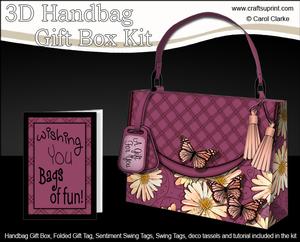 3D Butterflies & Flowers Handbag Treat or Favour Box Kit