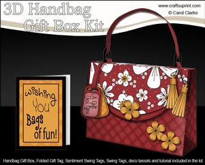3D Bold Floral Handbag Treat or Favour Box Kit