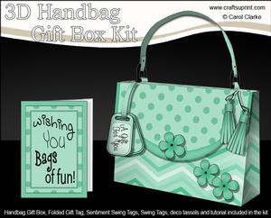 3D Pastel Dots & Stripes Handbag Treat or Favour Box Kit