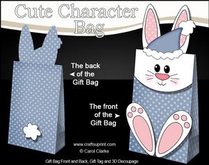 3D Little Bunny Cute Xmas Character Gift Bag Mini Kit