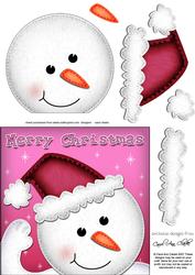 Christmas Snowman 6x6 Fun Novelty Quick Card & 3D Decoupage