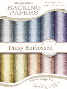 'metallic Daisy Embossed' Backing Papers Kit