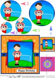 Bazil Plays Football Circle Pyramage Topper