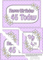 5x7 45th Birthday Daisies Scallop Corner