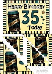 5x7 35th Birthday Beer Scallop Corner