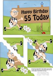 5x7 55th Birthday Rugby Bert Scallop Corner