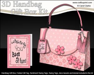 3D Pretty Pastel Flowers Handbag Treat or Favour Box Kit