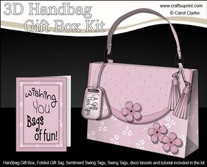 3D Pretty Pastel Flowers Handbag Treat or Favour Box Kit