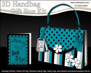 3D Dots & Stripes Handbag Treat or Favour Box Kit
