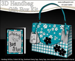 3D Gingham & Flowers Handbag Treat or Favour Box Kit