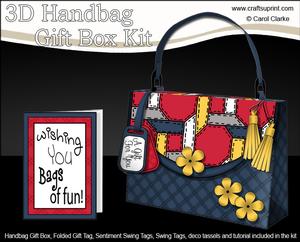 3D Elegant Patchwork Handbag Treat or Favour Box Kit