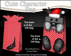 3D Scottie Dog Cute Xmas Character Gift Bag Mini Kit
